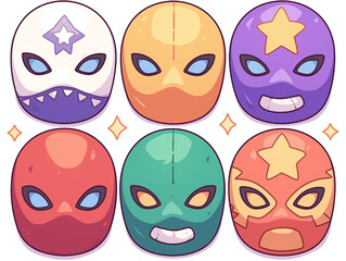 Collection of Colorful Luchador Masks