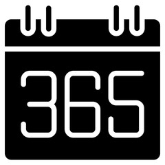 Year plan calendar icon. Personal organizer, daily checklist management, containing date, timetable, weekly schedule, agenda. Solid icon.