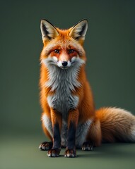 Obraz premium Majestic Red Fox Portrait: A Stunning Study in Fur and Form