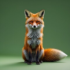Fototapeta premium Majestic Red Fox Portrait: A Captivating Look at Wildlife
