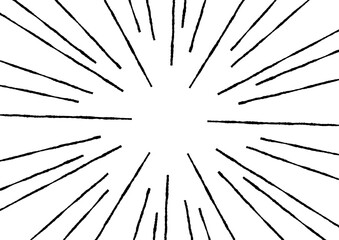 Obraz premium ラフな線の漫画風集中線の素材