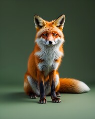 Obraz premium Majestic Red Fox Portrait: A Stunning Studio Shot