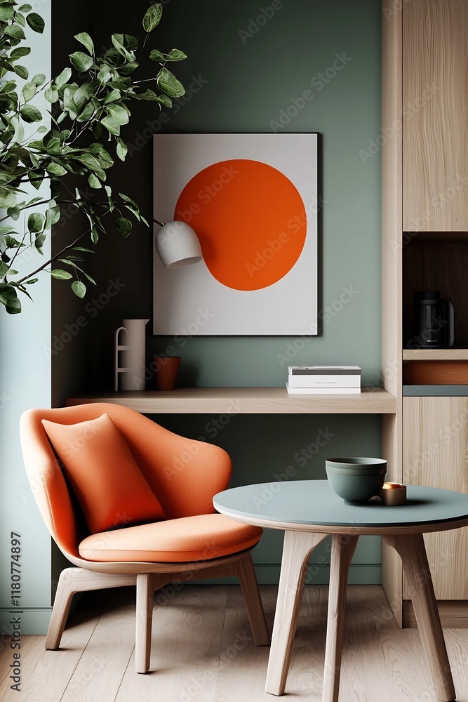 Poster compact and versatile urban living space with streamlined functional design that maximizes functiona