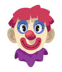 happy clown head cartoon