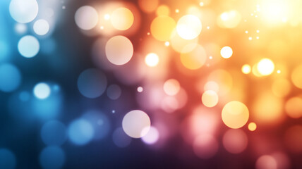 Obraz premium Abstract colorful bokeh lights with blue and orange tones create dreamy blurred defocused background with glowing circles