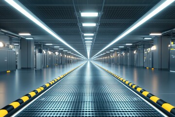 Fototapeta premium Conveyor Belt in Modern Airport Setting
