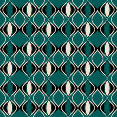 Fototapeta premium seamless abstract pattern with shapes on green background texture for fabric surface design packaging vector