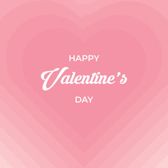 happy valentines day pink heart background vector design
