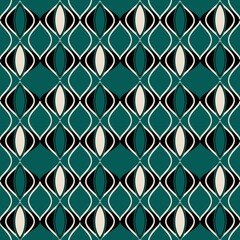 Fototapeta premium seamless abstract pattern with shapes on green background texture for fabric surface design packaging
