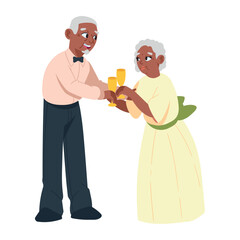 cute couple golden wedding