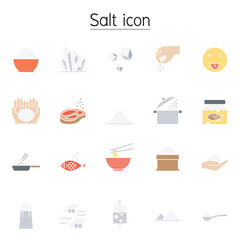 Salt icon set in thin line style