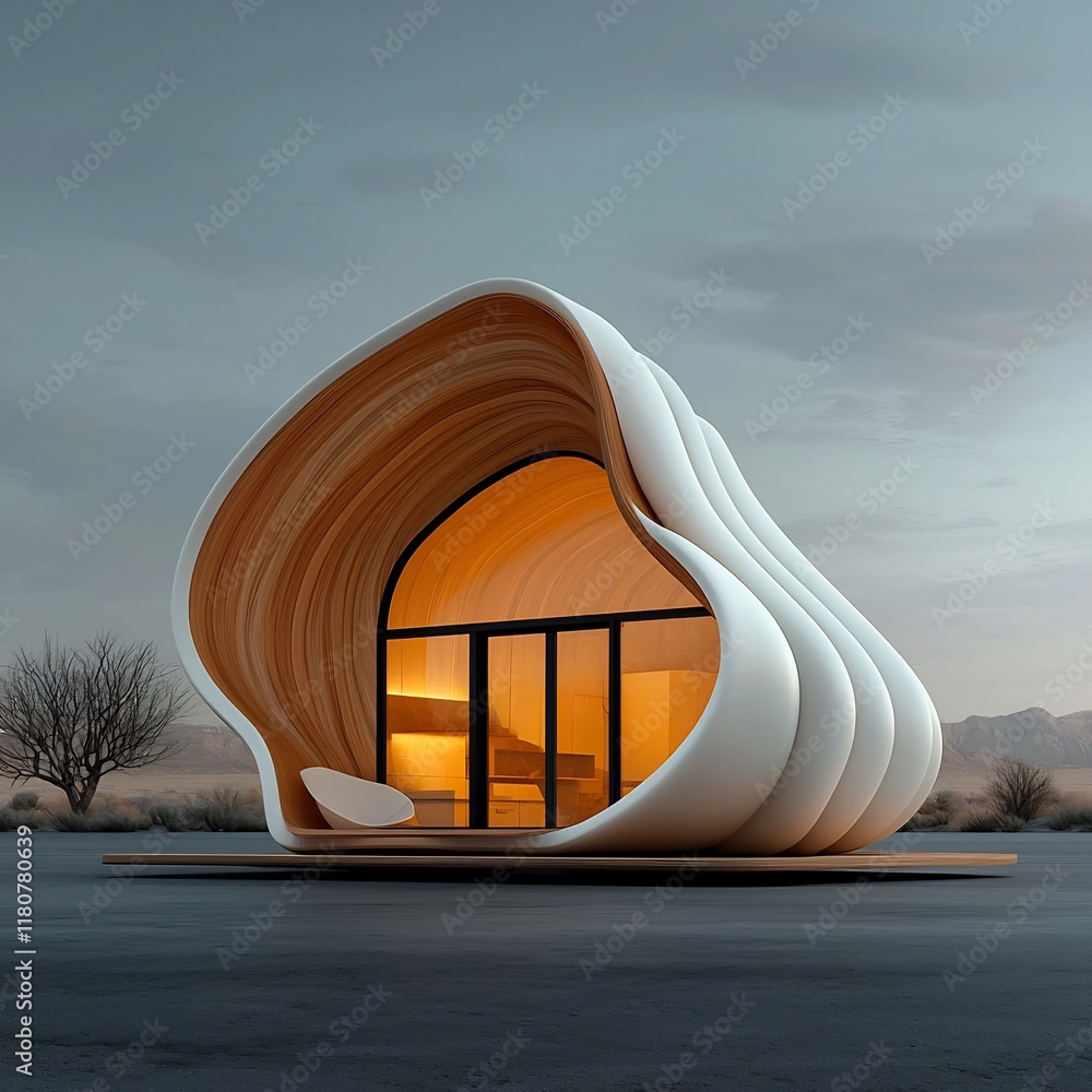 Poster foldable and transformative modular structure showcasing a sleek aerodynamic silhouette and innovati