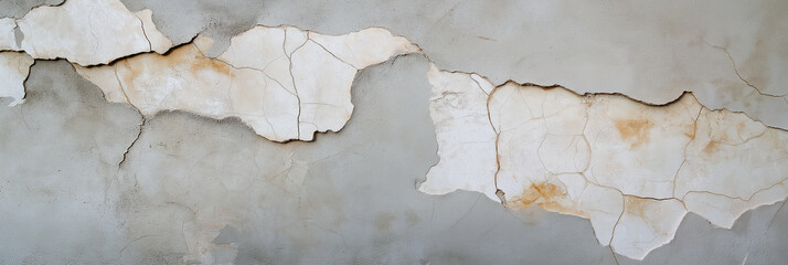 Obraz premium Weathered cracked wall texture background in neutral earth tones
