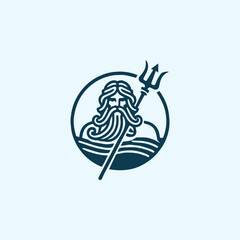 Wave poseidon god logo © Fajarhidayah11