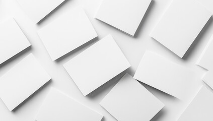 Blank White Business Cards Mockup: Clean Minimalist Design Template for Branding