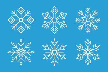 A set of snowflakes flat designs