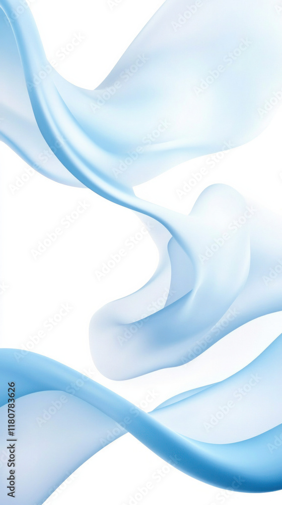 Poster soft blue fabric waves create serene and calming atmosphere