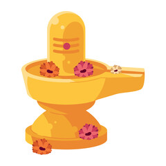 shivaratri lingam with flowers