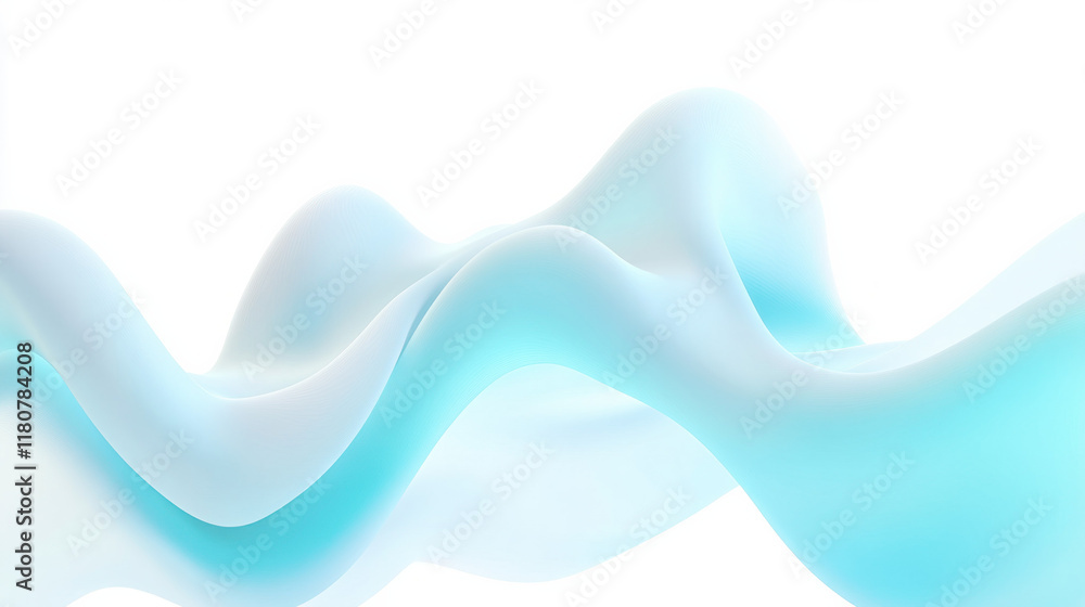 Poster soft blue waves create serene and calming abstract background