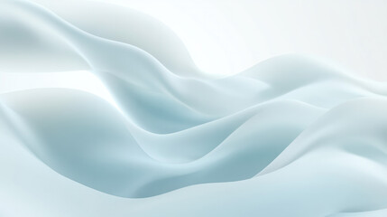 Fototapeta premium Soft, flowing waves of light blue fabric create serene and calming atmosphere. gentle curves evoke sense of tranquility and elegance