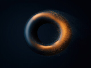 Letter O on a Black Background