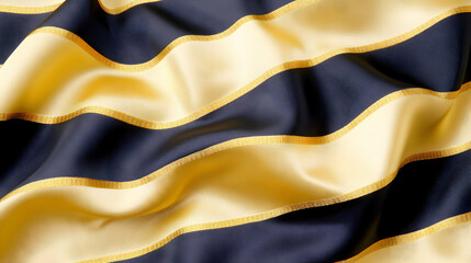 Fototapeta premium Luxurious gold and black striped silk fabric. Draped textile background for design projects.