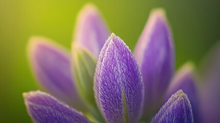 Purple flower buds blooming, garden, soft sunlight, nature background, website design