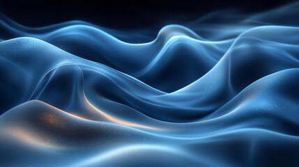 Obraz premium Abstract blue waves flowing, smooth surface.