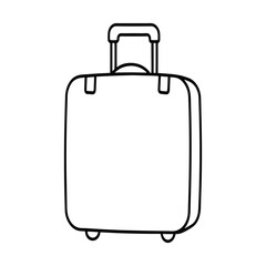 suitcase line art isolated on white
