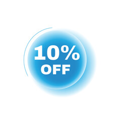 10 percent off, speech bubble modern circle design. Banner or announcement template. vector sign.