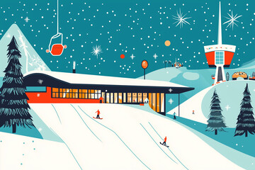 Midcentury Ski Resort