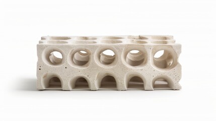 Innovative modular concrete block featuring geometric cavities transforms contemporary architectural spaces through versatile design elements