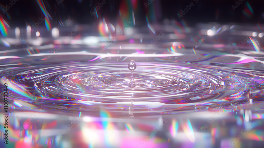 Poster dynamic water droplet symphony science lab visual art abstract environment close-up view fluid motio