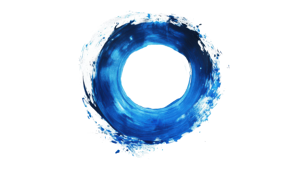 Abstract paint circle transparent background
