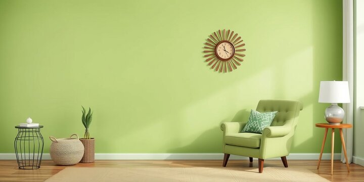 Stylish green armchair with a vintage design, perfect for adding a pop of color to any living space or interior decor, comfortable, armchair
