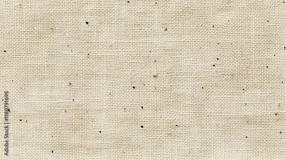 Poster high-resolution close-up of natural, off-white linen fabric texture; showing detailed weave and subt