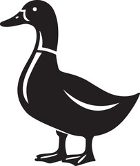 Elegant Black Silhouette Duck Illustration Vector Graphic