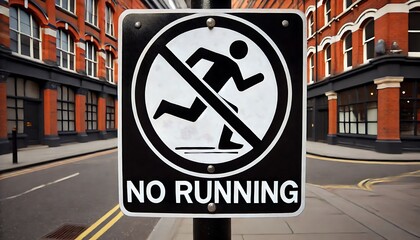 Prohibited Actions: No Running Sign