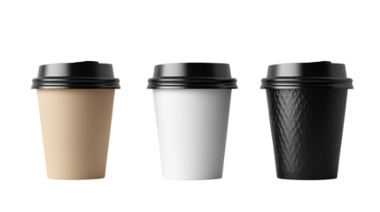 Blank disposable coffee cup transparent background