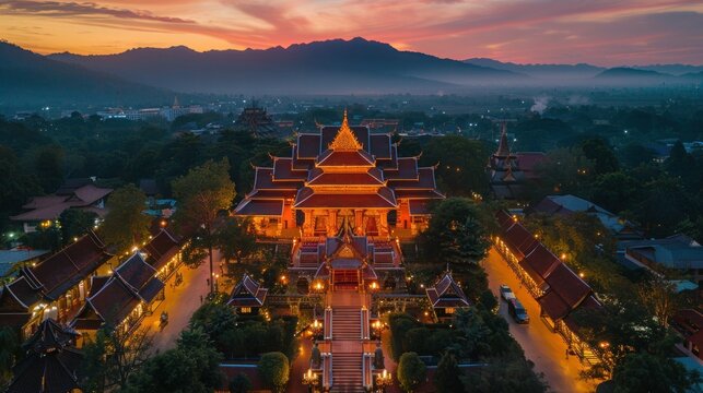A large group of gold statues of Buddha are sitting in a row. Phuttha Utthayan Makha Bucha Anusorn (Buddhism Memorial Park), Nakhon Nayok, Thailand