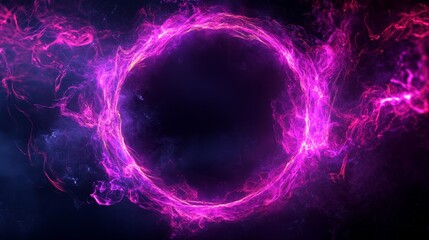 Radiant Pink Energy Ring Abstract Glowing Circle Background