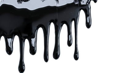 Paint dripping from the top transparent background