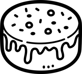 Sweet cake doodle vector icon and illustration
