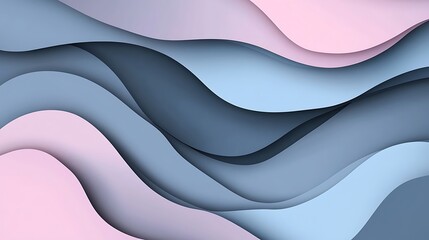 Abstract Pastel Blue and Pink Wave Design