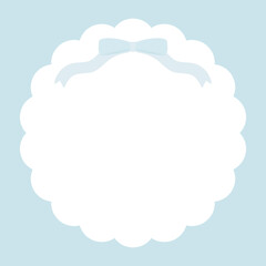 グリーンのシンプルガーリーリボンフレーム⭐︎