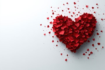 Realistic Paper Heart Shape with Border on Soft Background