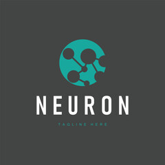 Neuron Logo Design Health Illustration DNA Molecule Nerve Cell Abstract Simple Illustration