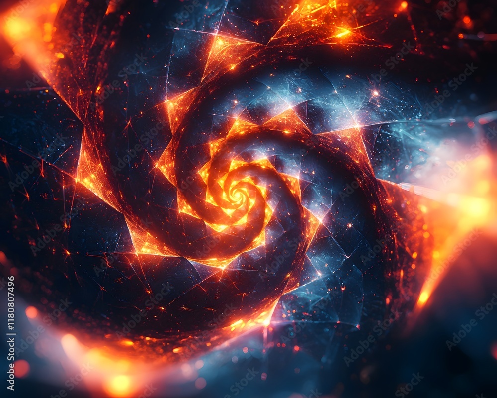 Poster mesmerizing spiral patterns in neon gradients hypnotic digital art abstract background