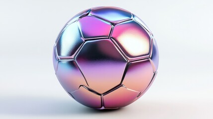 Naklejka premium Premium 3D football with matte finish panels and subtle reflections, perfectly centered on a clean white background.