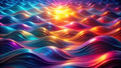 Obraz premium Abstract Colorful Wavy Surface with Vibrant Hues and Glowing Highlights